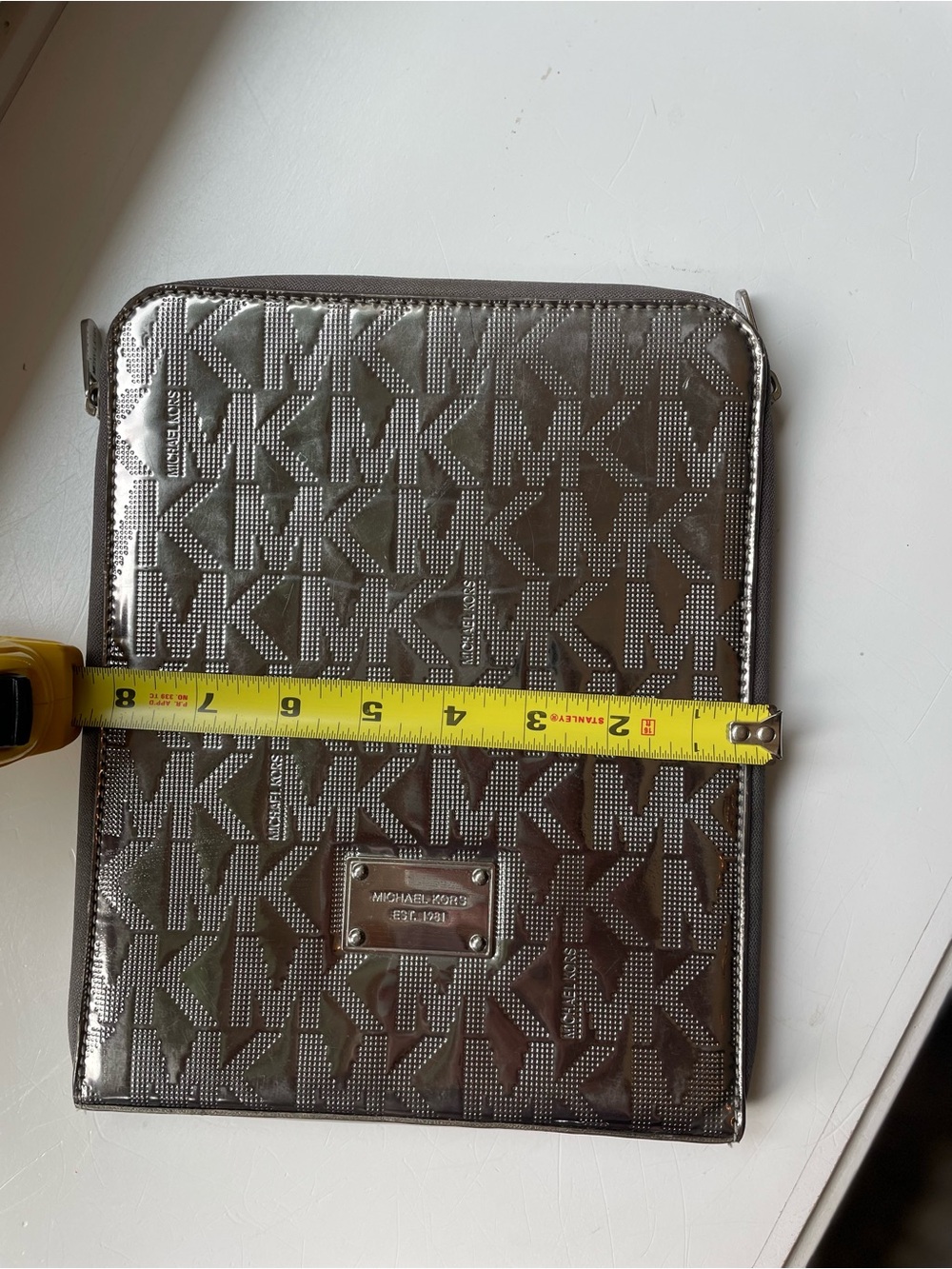 Michael Kors Metallic Bronze MK Logo Tablet Sleeve